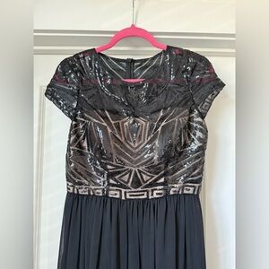 Elegant Black Sequin Maxi Dress size 6
